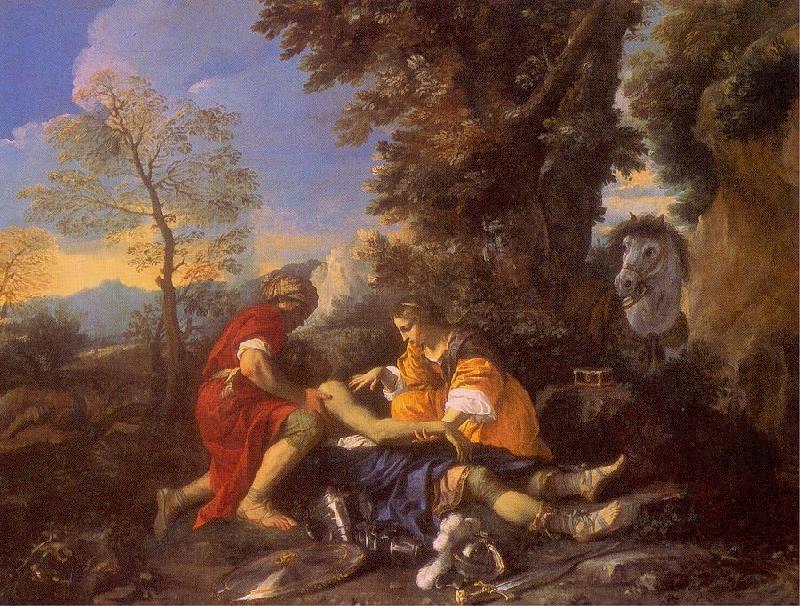 MOLA, Pier Francesco Herminia and Vafrino Tending the Wounded Tancred oil painting image